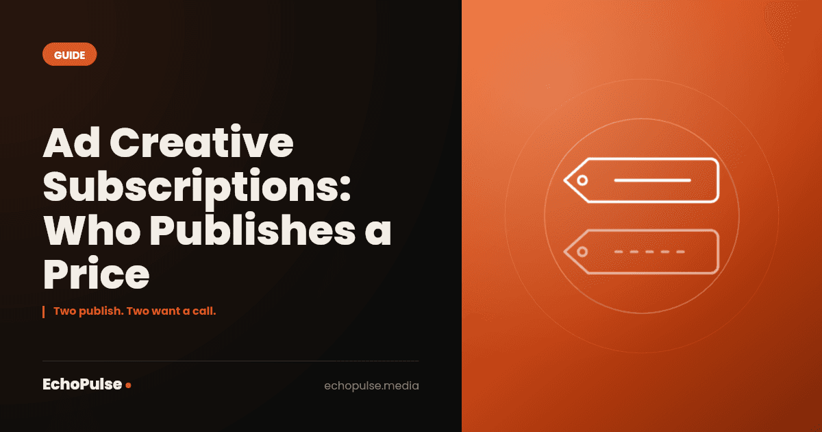 Ad Creative Subscriptions: Who Publishes a Price