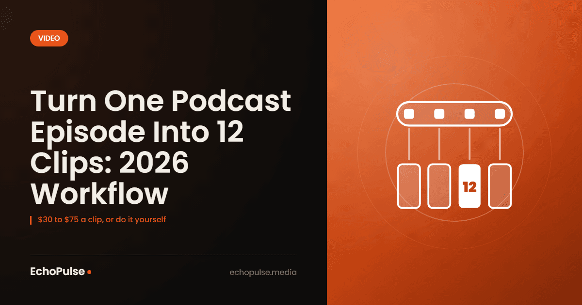 Turn One Podcast Episode Into 12 Clips: 2026 Workflow