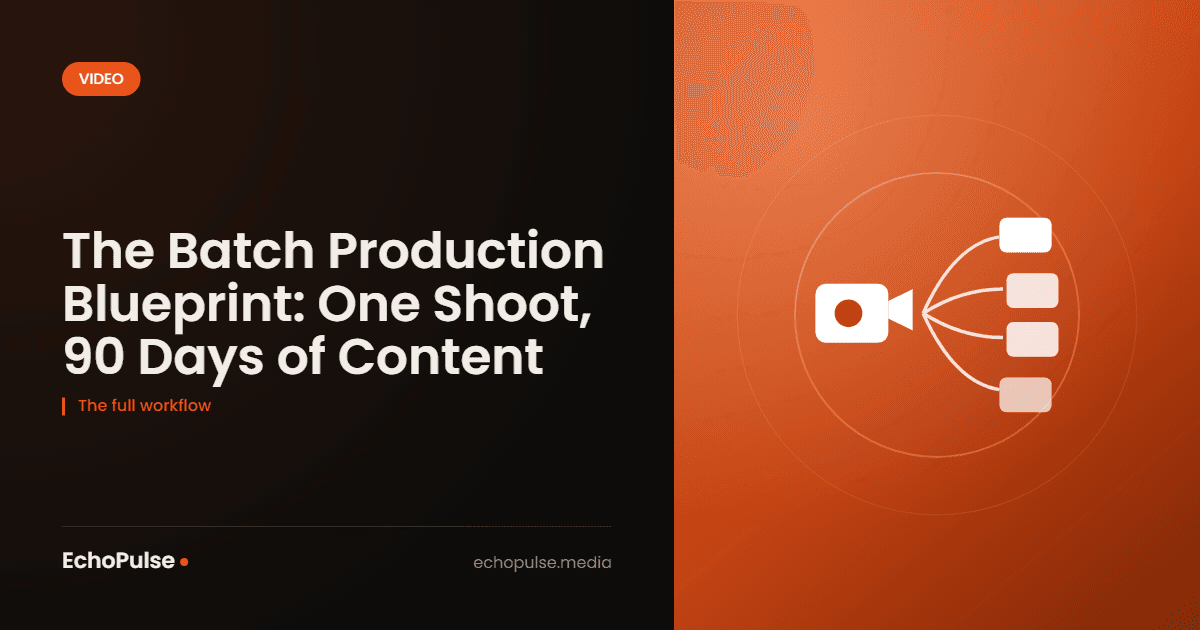 One Shoot, 90 Days of Content: The Batch Workflow