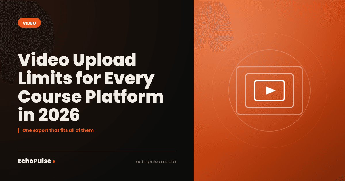 Video Upload Limits for Every Course Platform in 2026