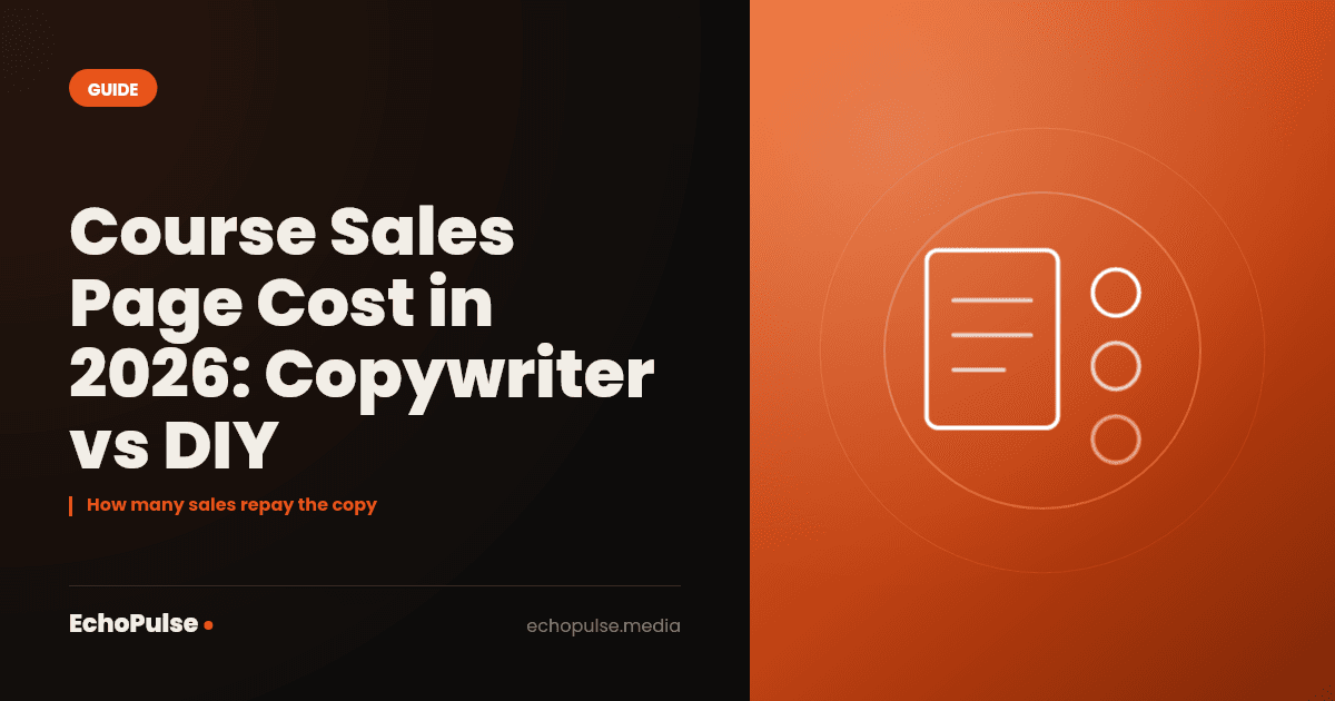 Course Sales Page Cost in 2026: Copywriter vs DIY