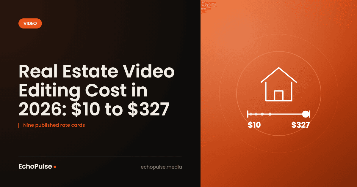 Real Estate Video Editing Cost in 2026: $10 to $327