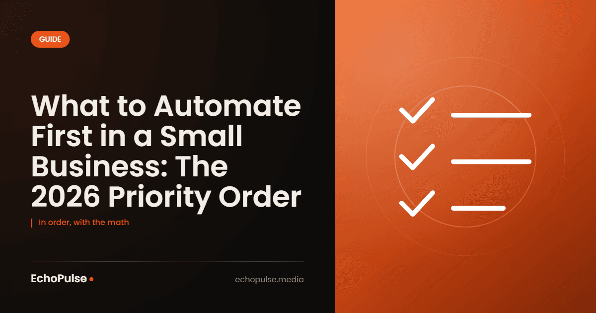 What to Automate First in a Small Business: The 2026 Priority Order